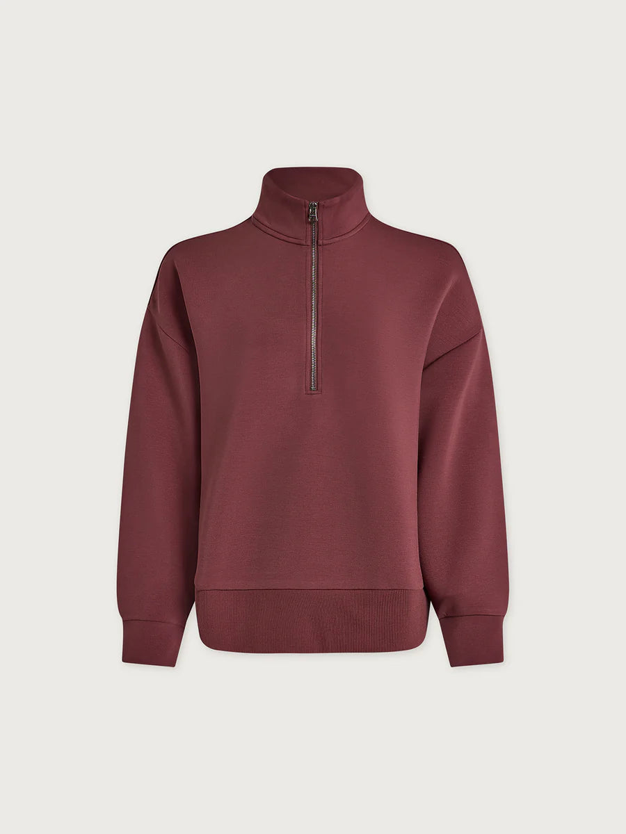 Varley Mavis Mock Neck Sweat – Wild Rhubarb