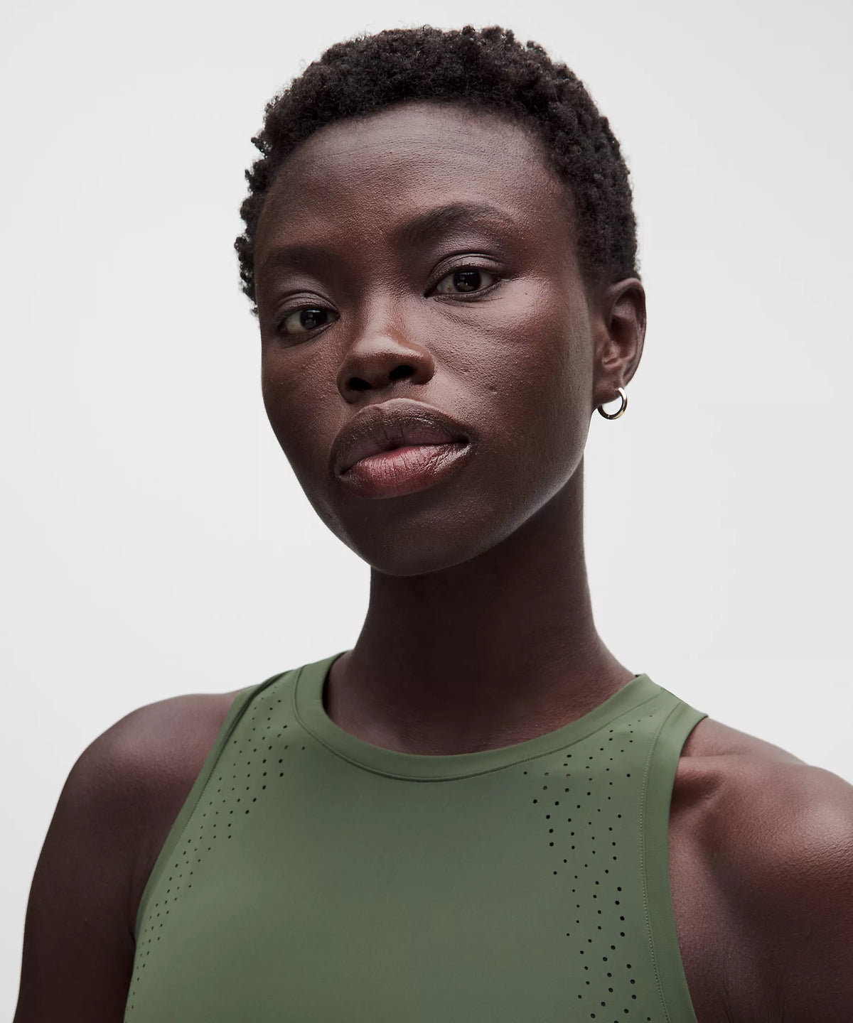 Sleek Perforated Run Tank - Sage