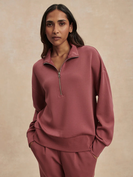 Varley Mavis Mock Neck Sweat – Wild Rhubarb