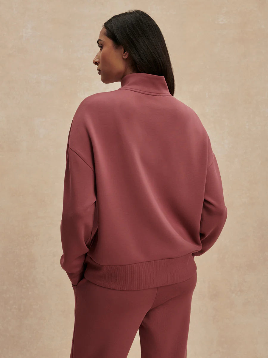 Varley Mavis Mock Neck Sweat – Wild Rhubarb