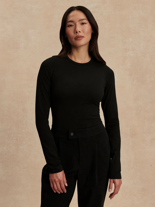 Varley Edna Long Sleeve Fitted Tee - Black