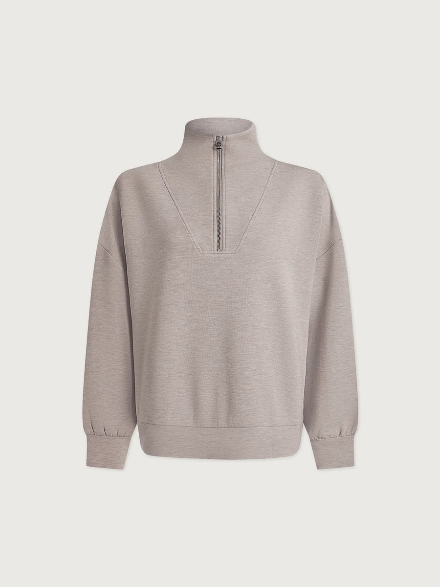 Varley Hawley Half-Zip Sweat - Toupe Marl