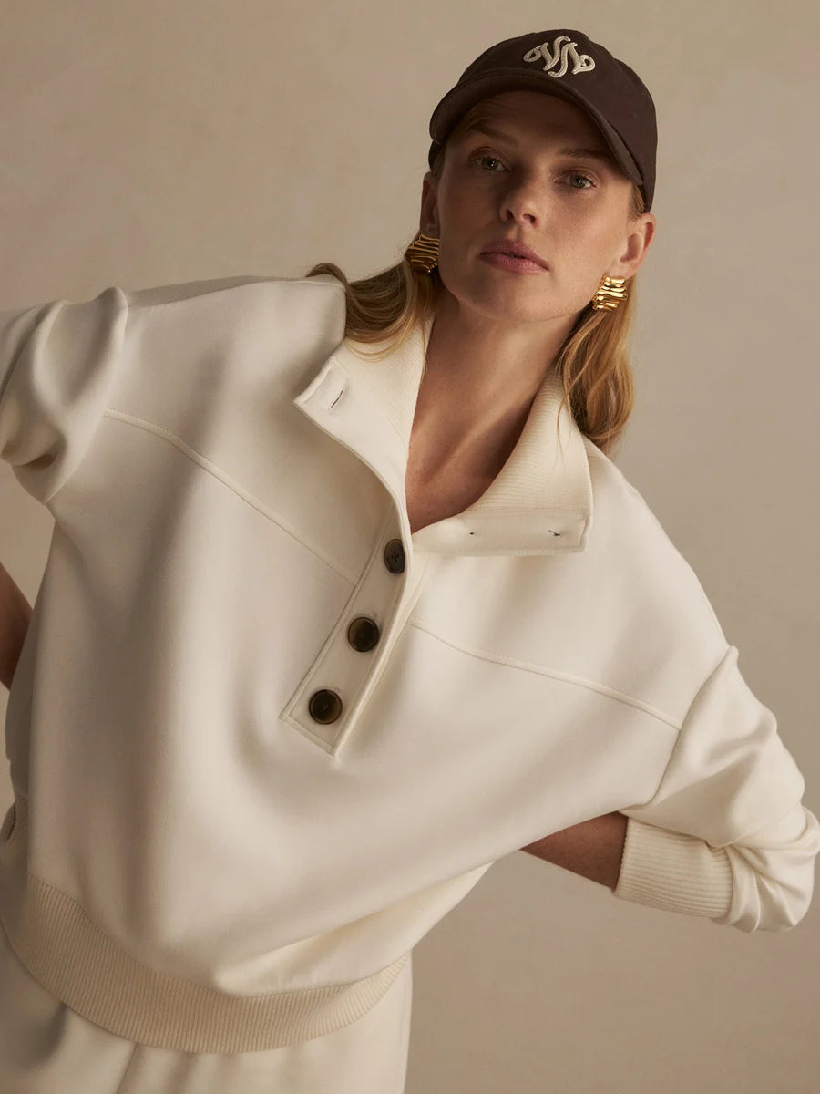 Varley Bronia Button Sweat - Pristine