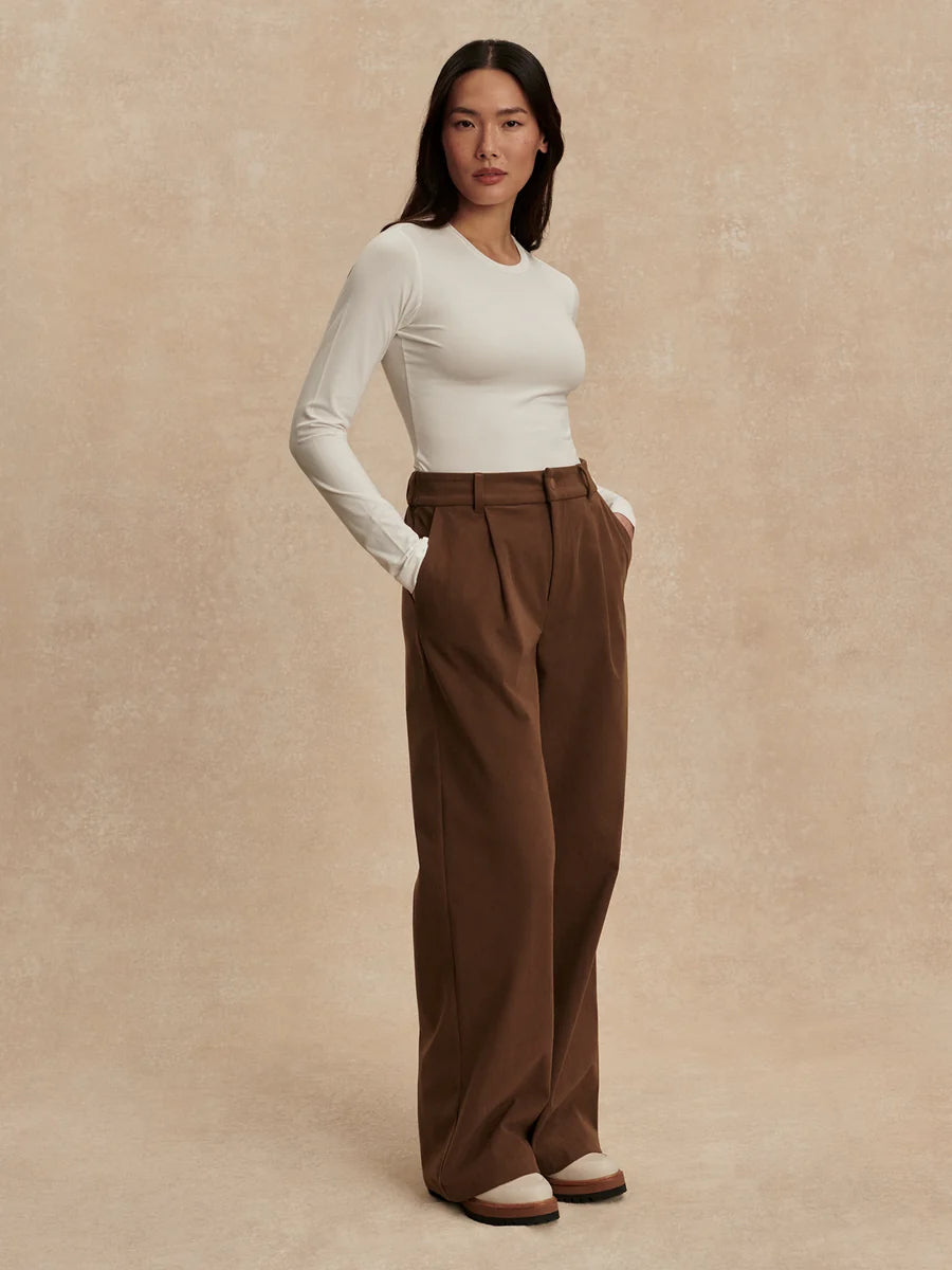 Varley Edna Long Sleeve Fitted Tee - White