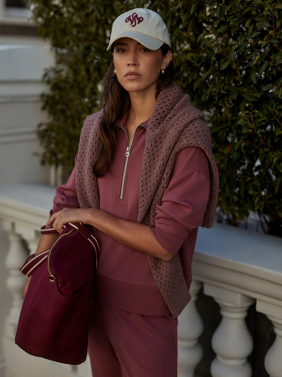 Varley Mavis Mock Neck Sweat – Wild Rhubarb