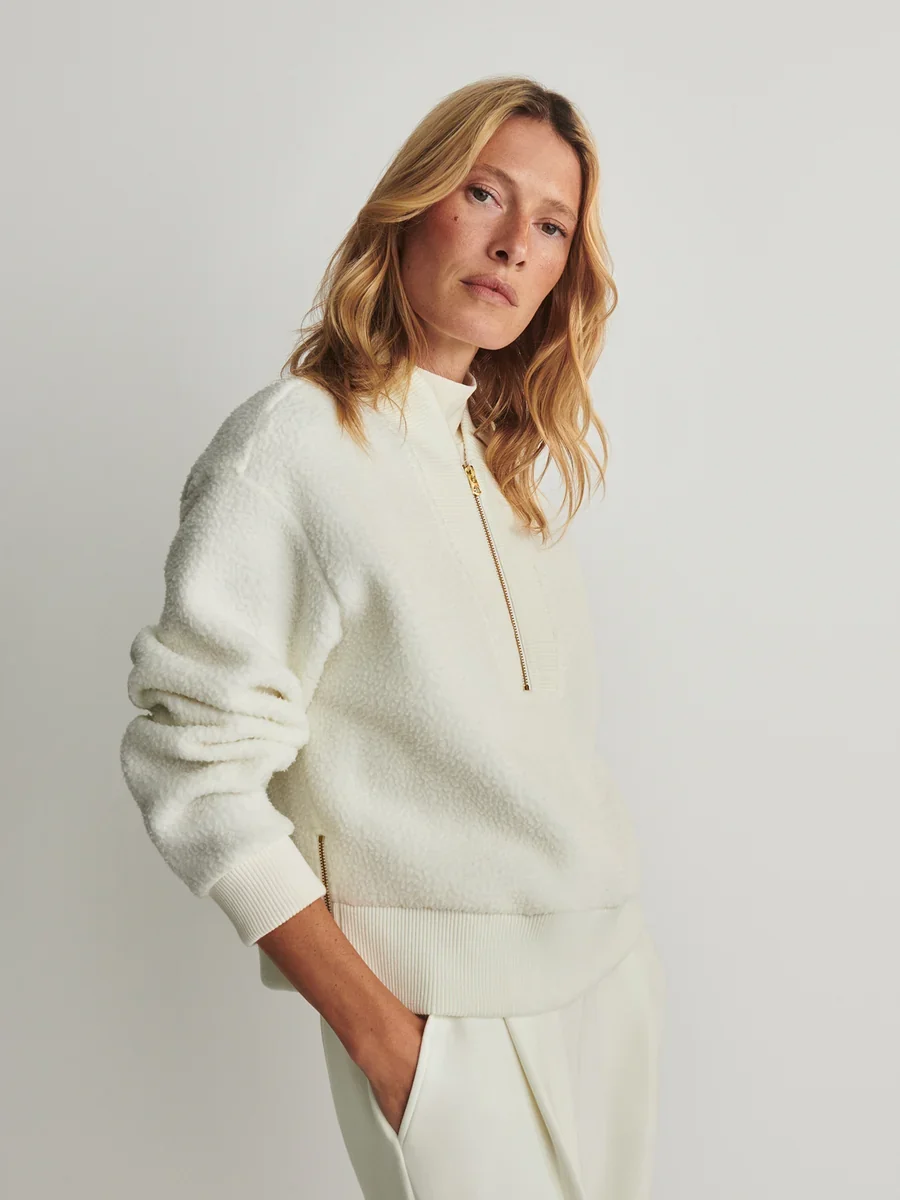 Varley Mumford Half Zip Fleece – Egret