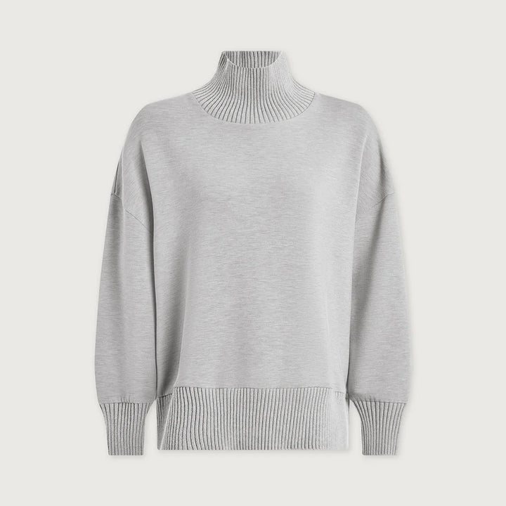 Barker High-Neck Sweat - Grey Marl