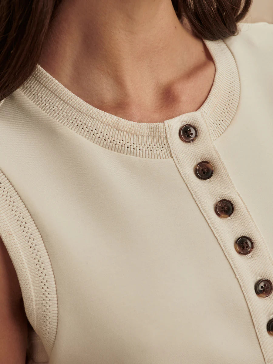 Marla Button Placket Tank — Pristine