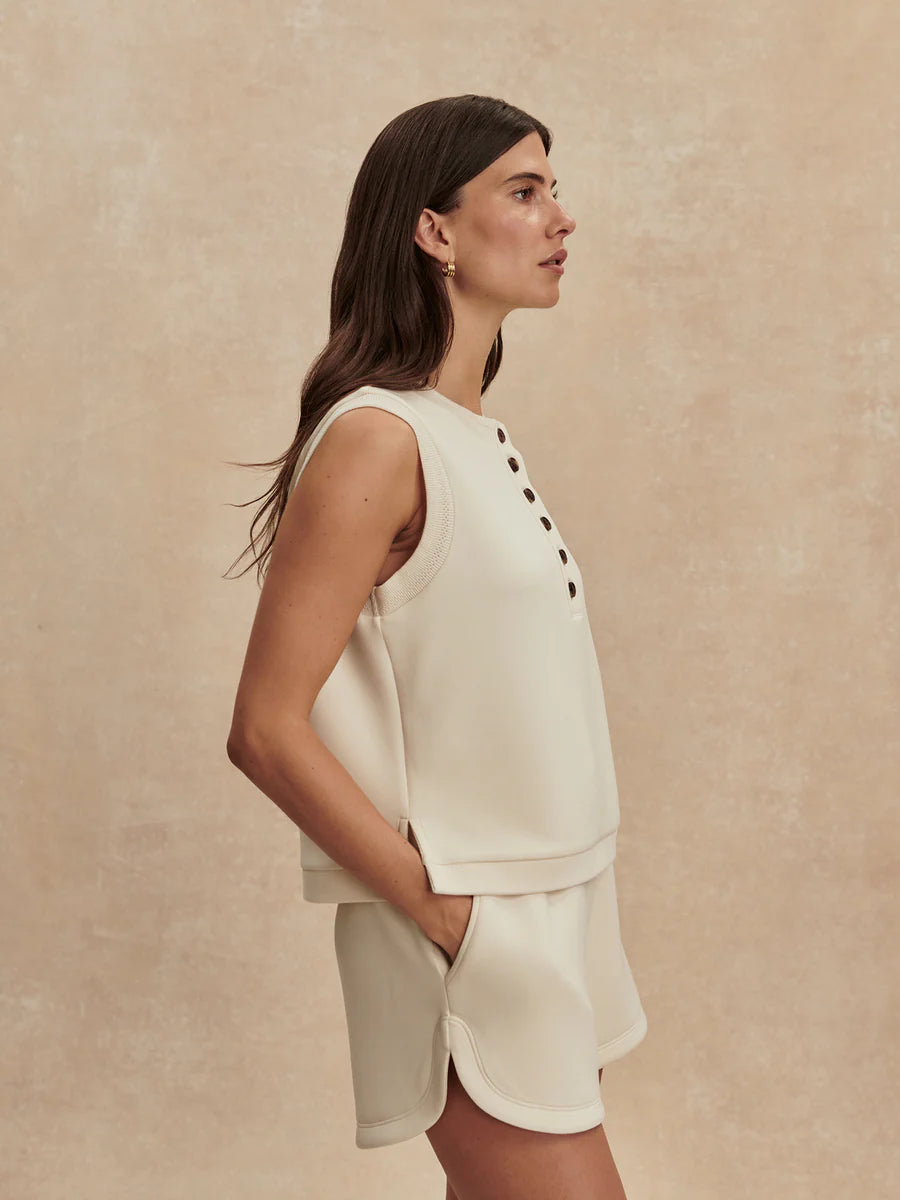 Marla Button Placket Tank — Pristine